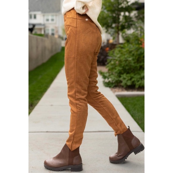 Gilli Faux Suede Leather Leggings Pants - Picture 6 of 10